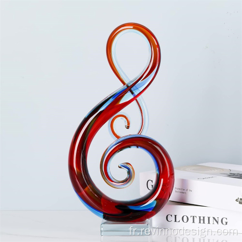 Multicolorrts Glass Music Note Sculptures